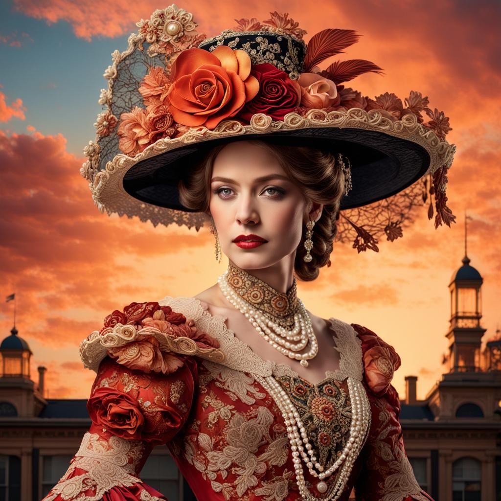 Elegant Victorian Woman in Grandiose Style