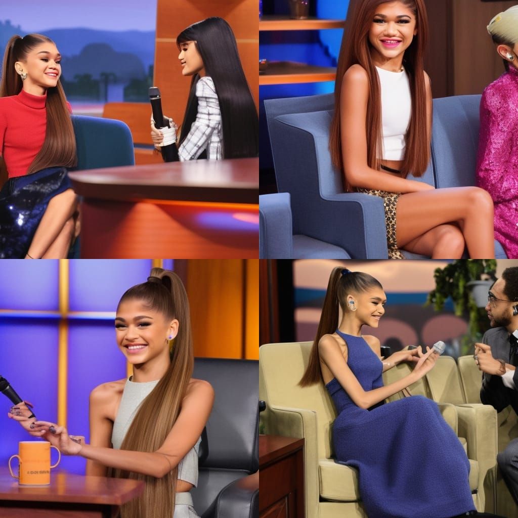 Zendaya Hosts Ariana Grande on Late Late Show