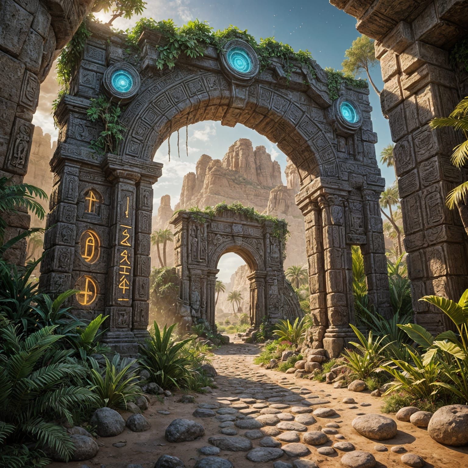 Runestone Archway Portal to Alien Jungle