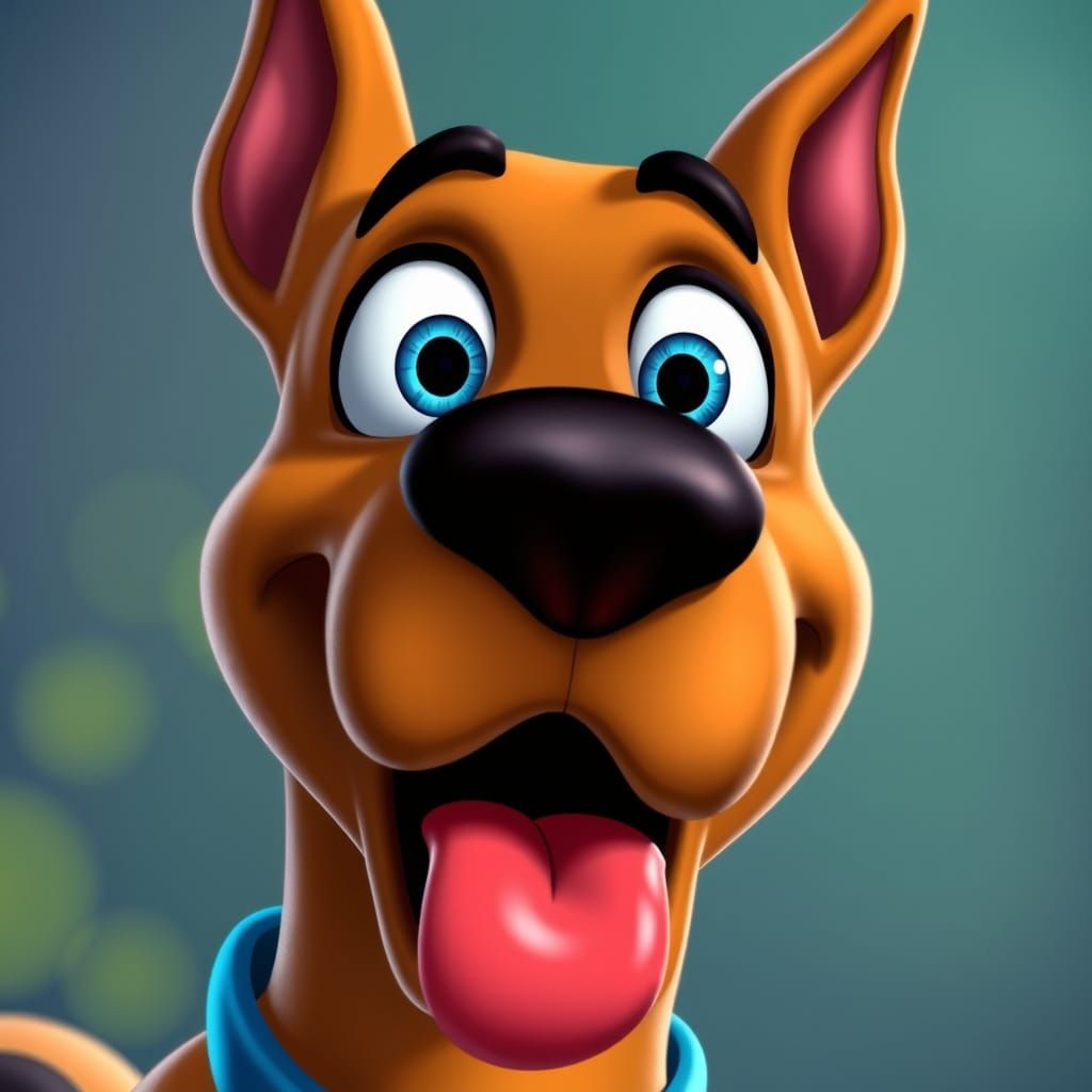 Surprised Scooby Doo in Whimsical Disney Style