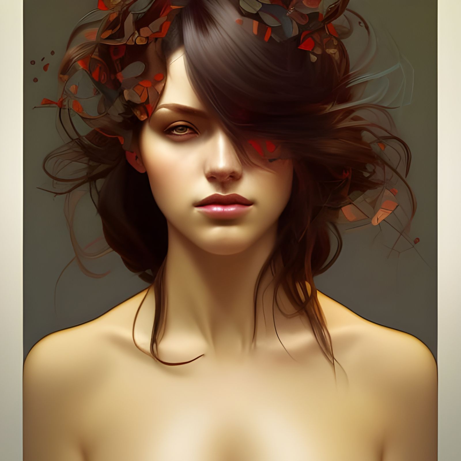 Lesbians Portrait in Hyperdetailed Digital Art