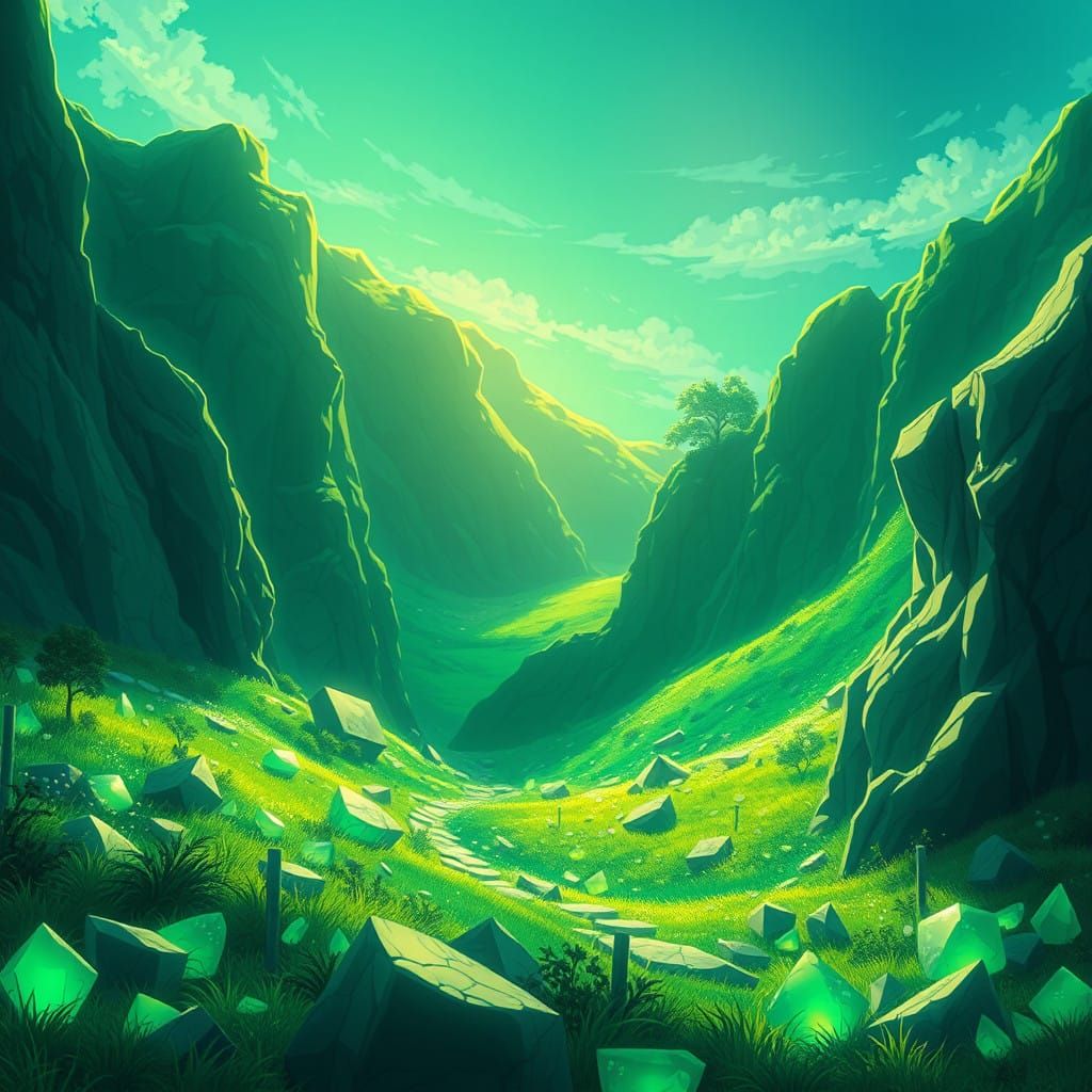 Emerald Landscape Radiant in Morning Light