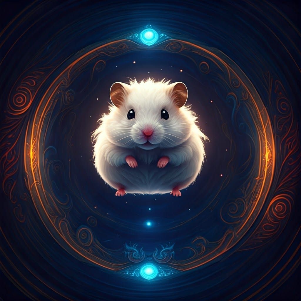 Cotton Hamster in Dreamlike Fantasy World