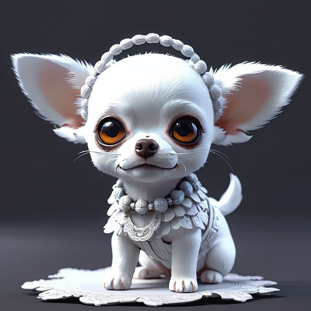 Vibrant Cyberpunk Chihuahua Concept Art