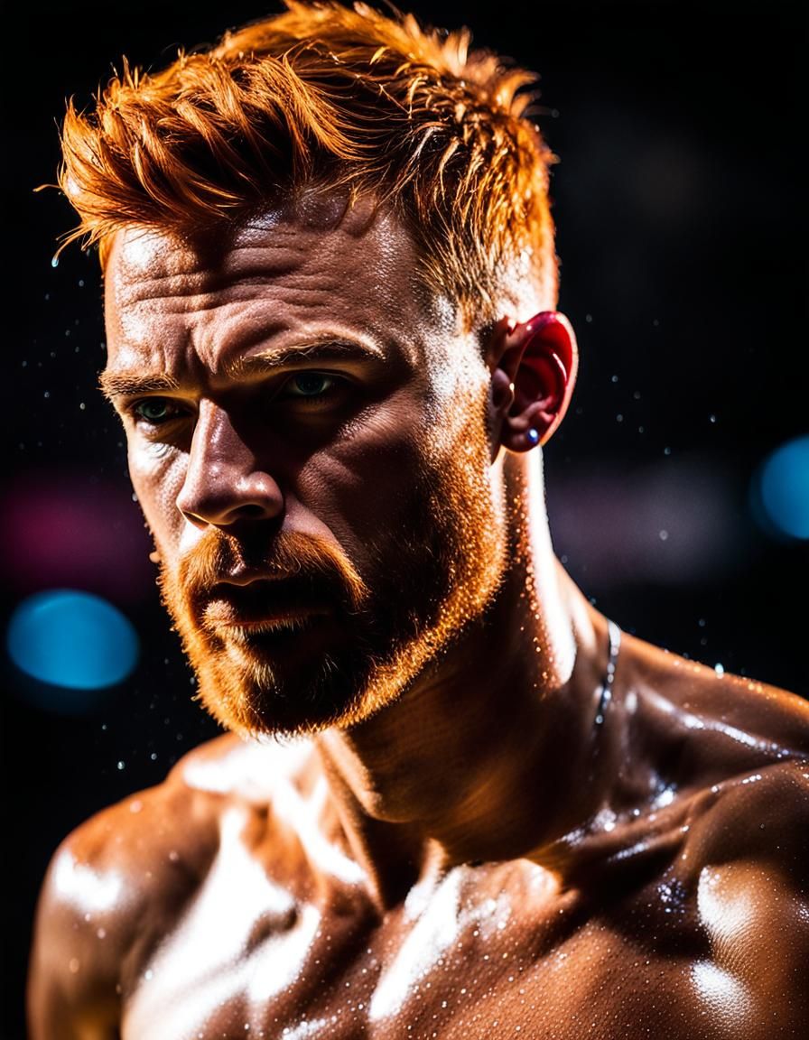 Sweaty Ginger Basketball Player: Dynamic Sports Photography
