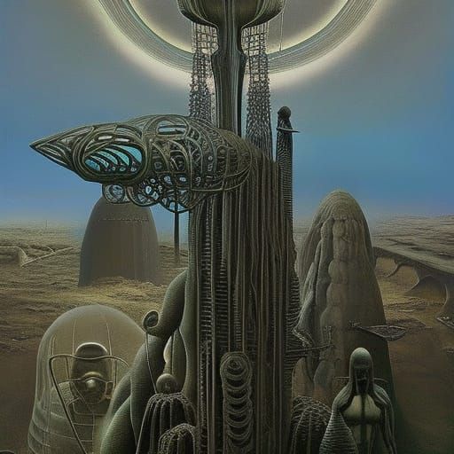 Surreal Asylum Planet: Ernst, Giger, and Beksiński Styles