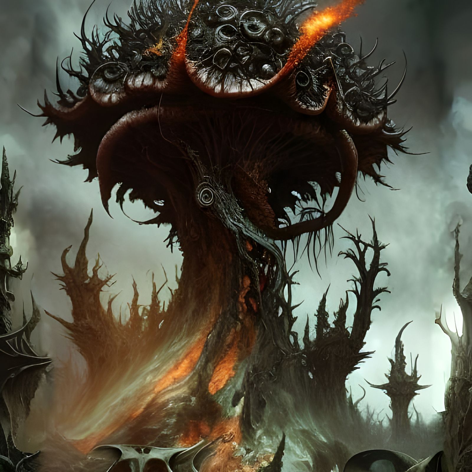 Evil Infected Shroom of Doom in Black Metal Style