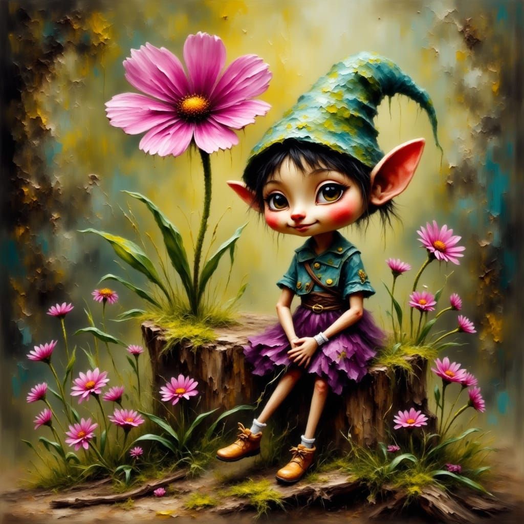 Inga the Gnome in Whimsical Forest Scene