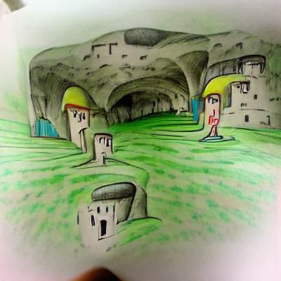 Cartoon Underground Fortress: Whimsical Hidden World