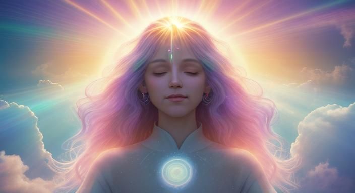 Astral Projection: A Cosmic Mixed Media Illustration