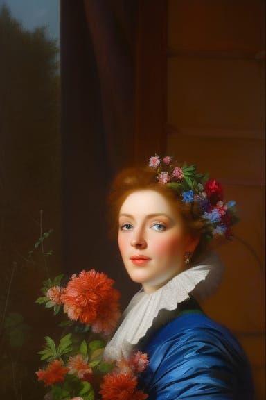 Swedish Woman Portrait in Vibrant Academic Art Style