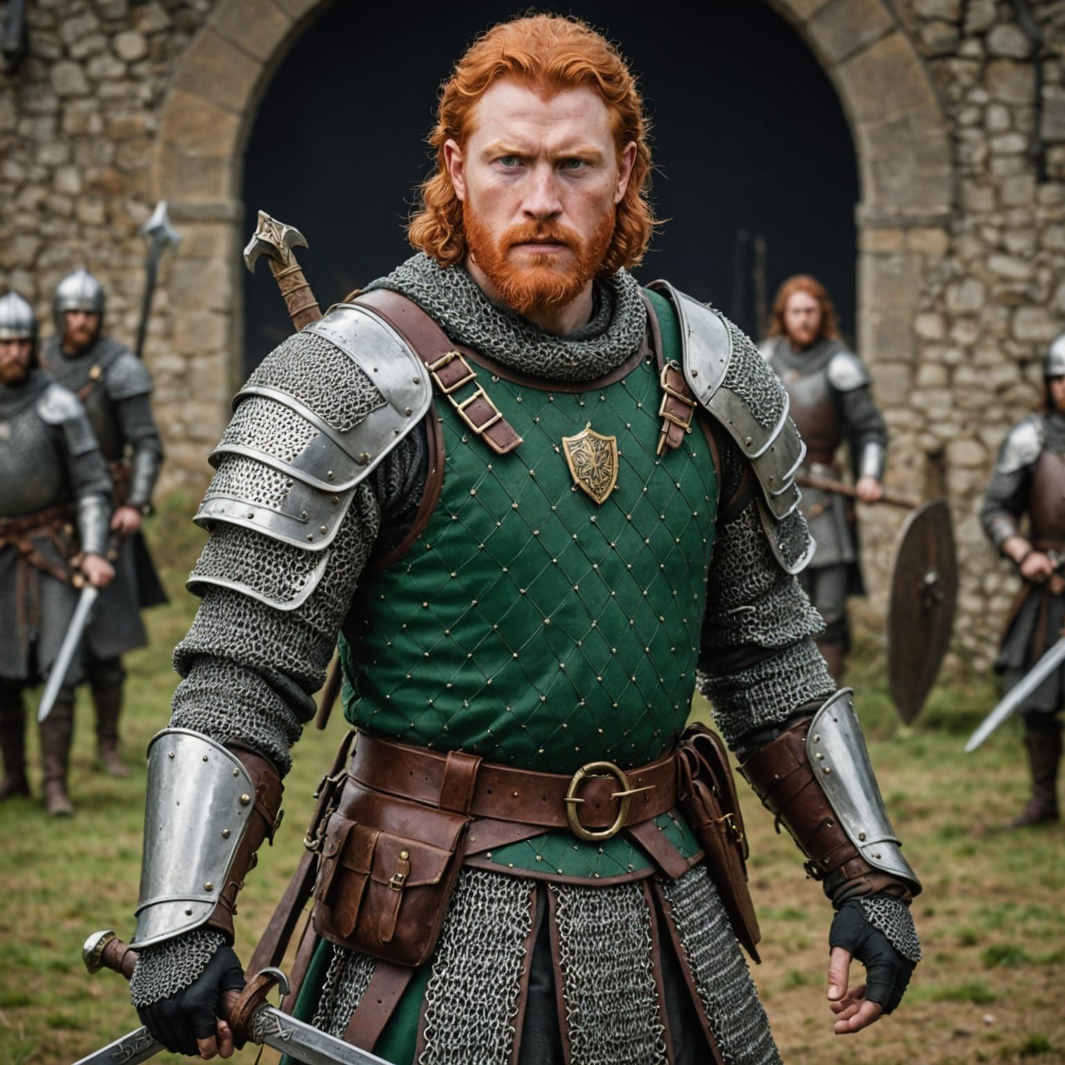 Redhead Warrior Ready for Medieval Battle