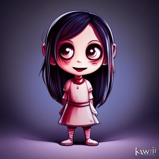 Kawaii Chibi Poltergeist Horror Art