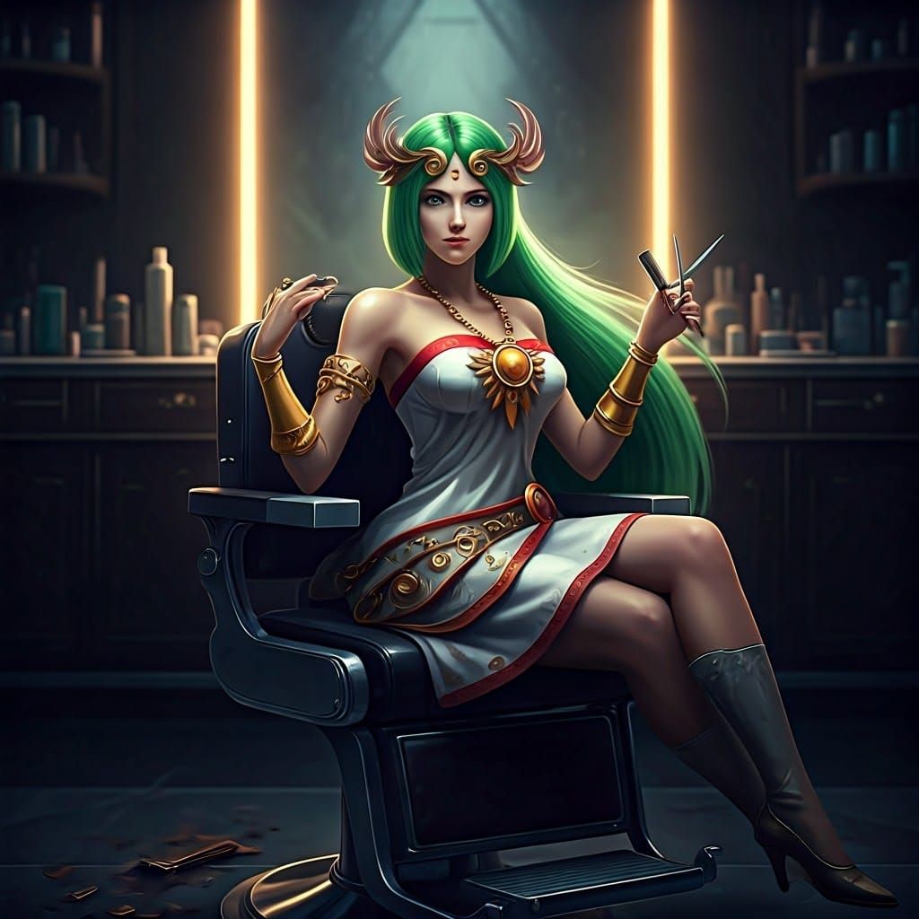 Lady Palutena's Cyberpunk Barbershop Bob Haircut