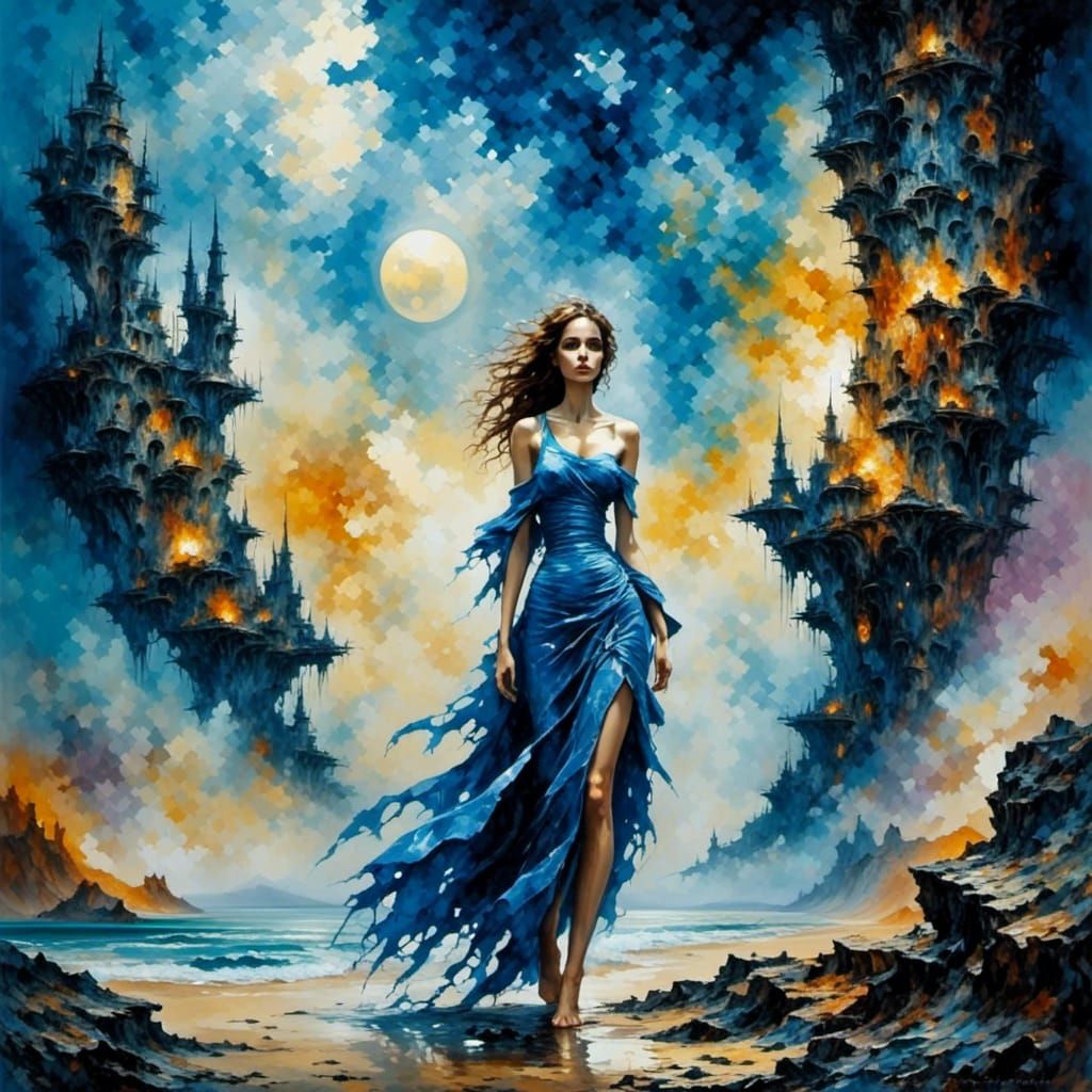 Epic Sci-Fi Scene in Blue