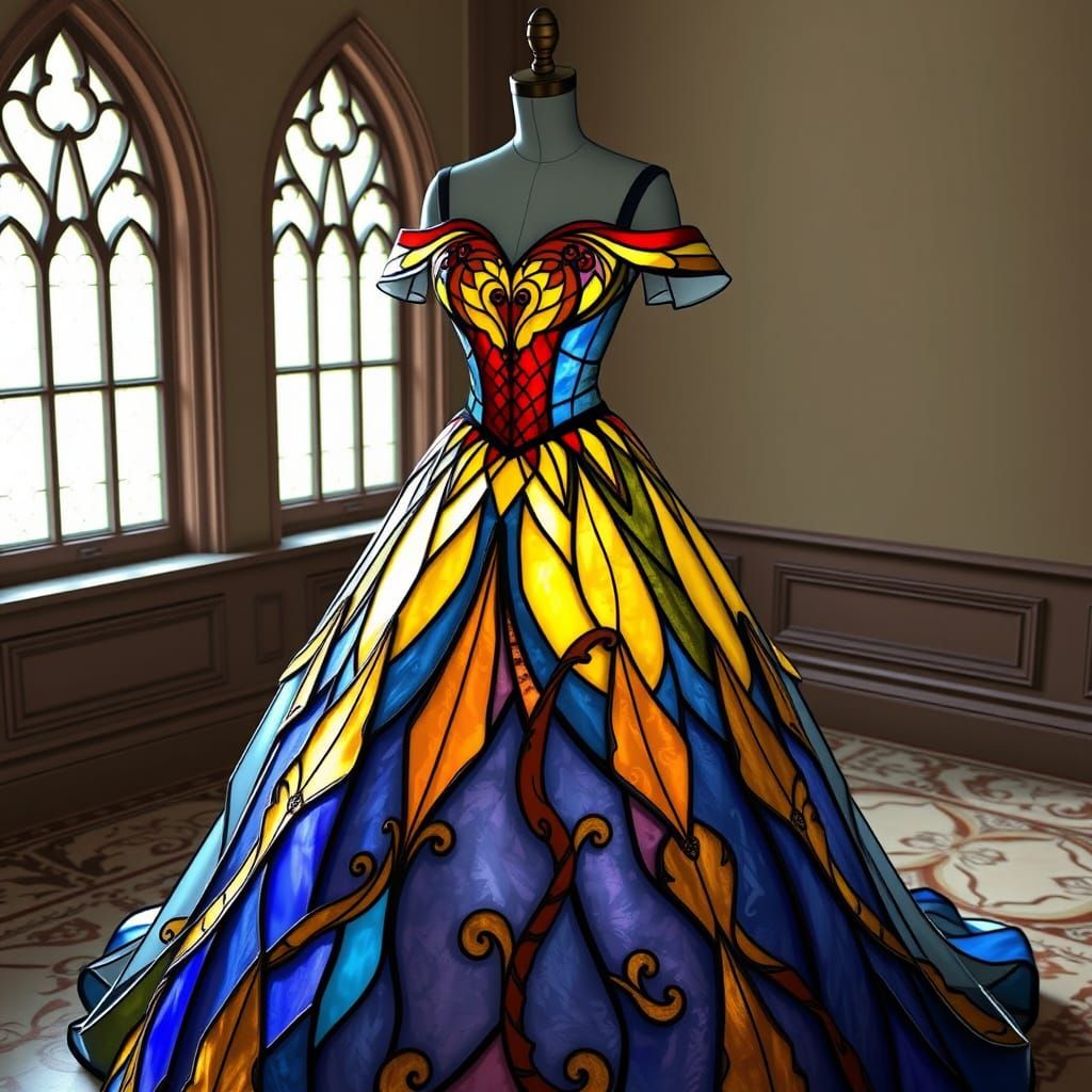 Stained Glass Gown Inspired by Beauty and the Beast