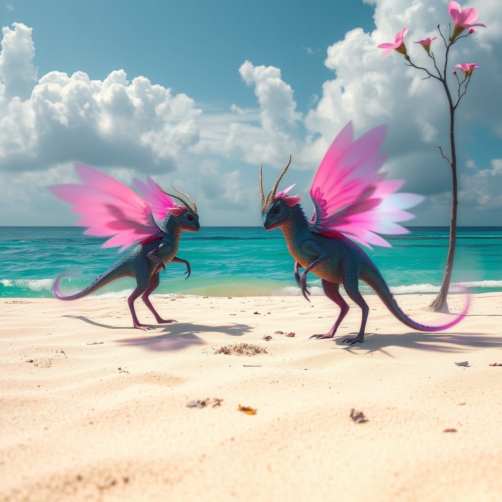 Dreamlike Creatures Dance on Emerald Island