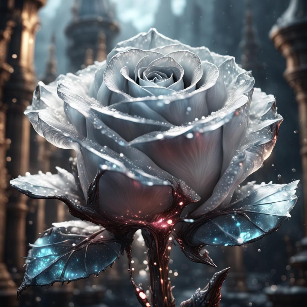 Kiss from a White Crystal Rose: Detailed Matte Painting