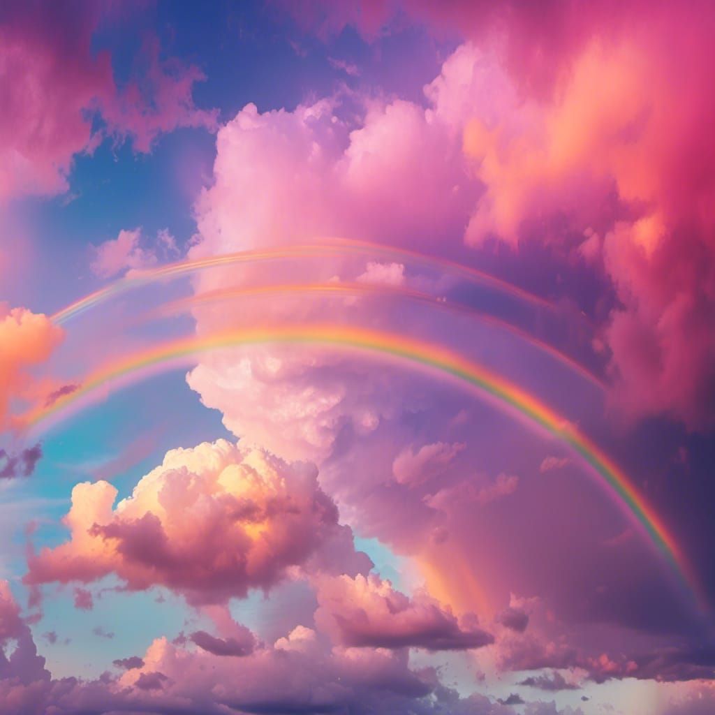 Vibrant Rainbow Sky in Professional Photography Style