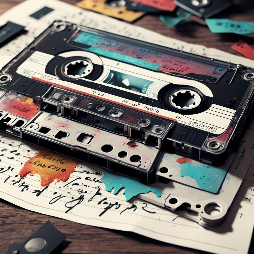 Retro Cassette Tape with Handwritten Labels