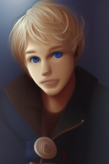 Portrait of a Blond Boy with Blue Eyes