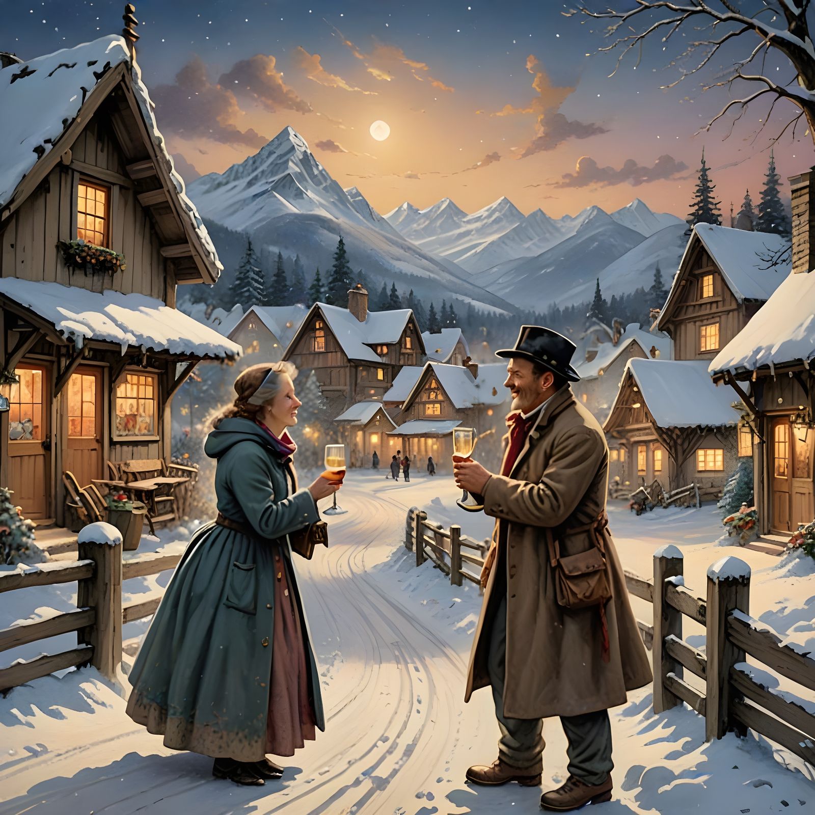 Romantic Winter Wonderland in Cozy Chalet Setting