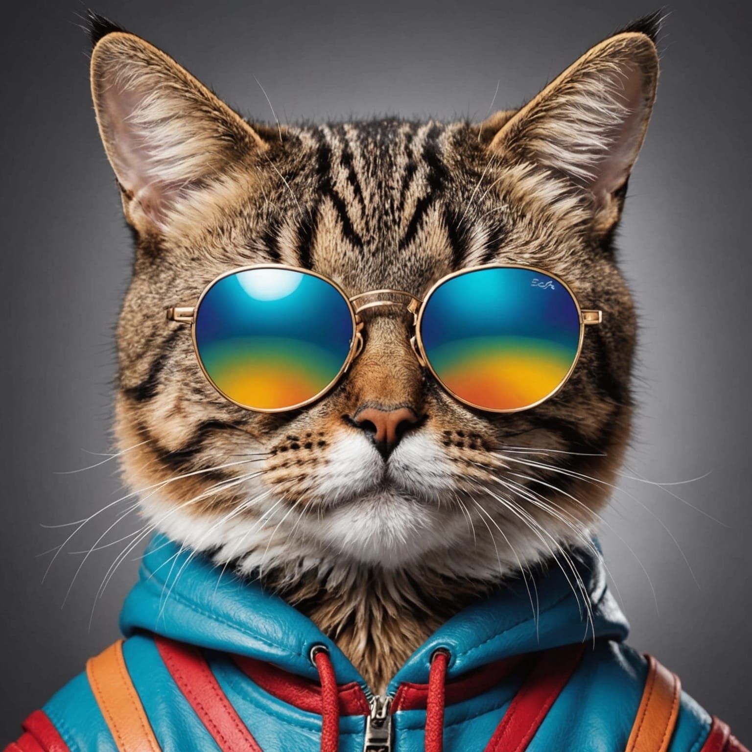 Crazy Cool Cartoon Cat Expression