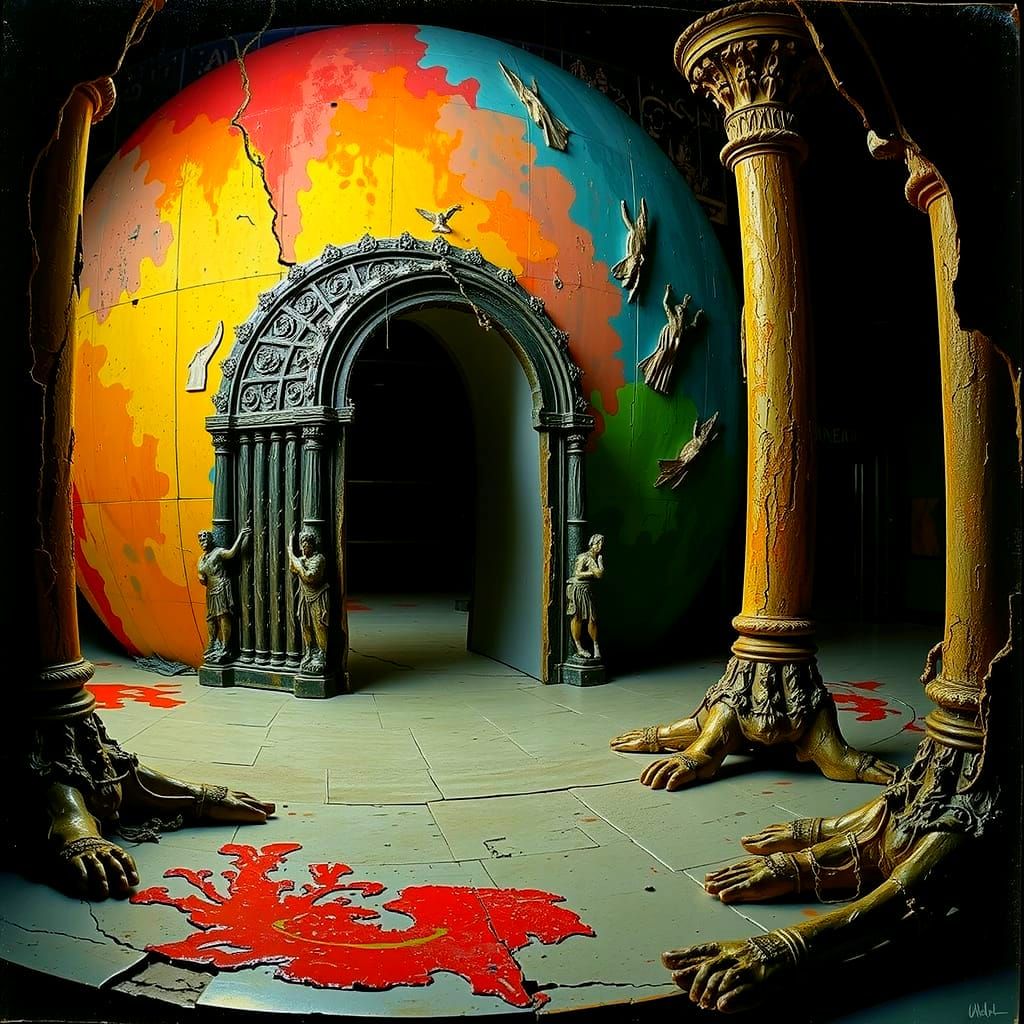 Hyperrealistic Sculpture in Dynamic, Vivid Lighting