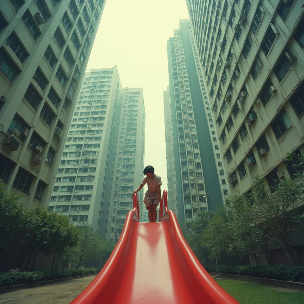 Nostalgic 1980s Hong Kong Playground Scene