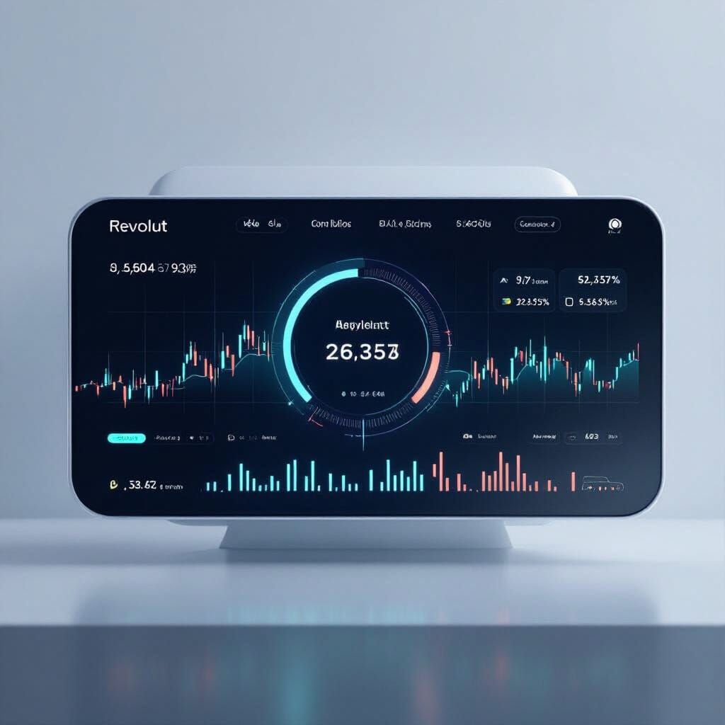 Futuristic Revolut AI Trading Platform Interface