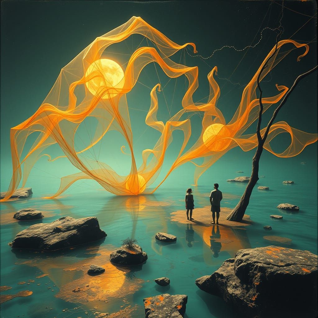 Surreal Oneiric Pool in Hallucinatory Style