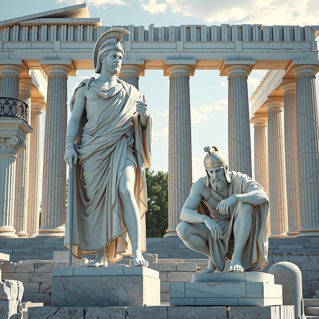 Marble Statues of Alexander and Hephaestion