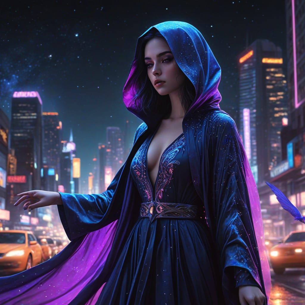 Mystical Goddess of Night Reigns Supreme in Celestial Dreams...