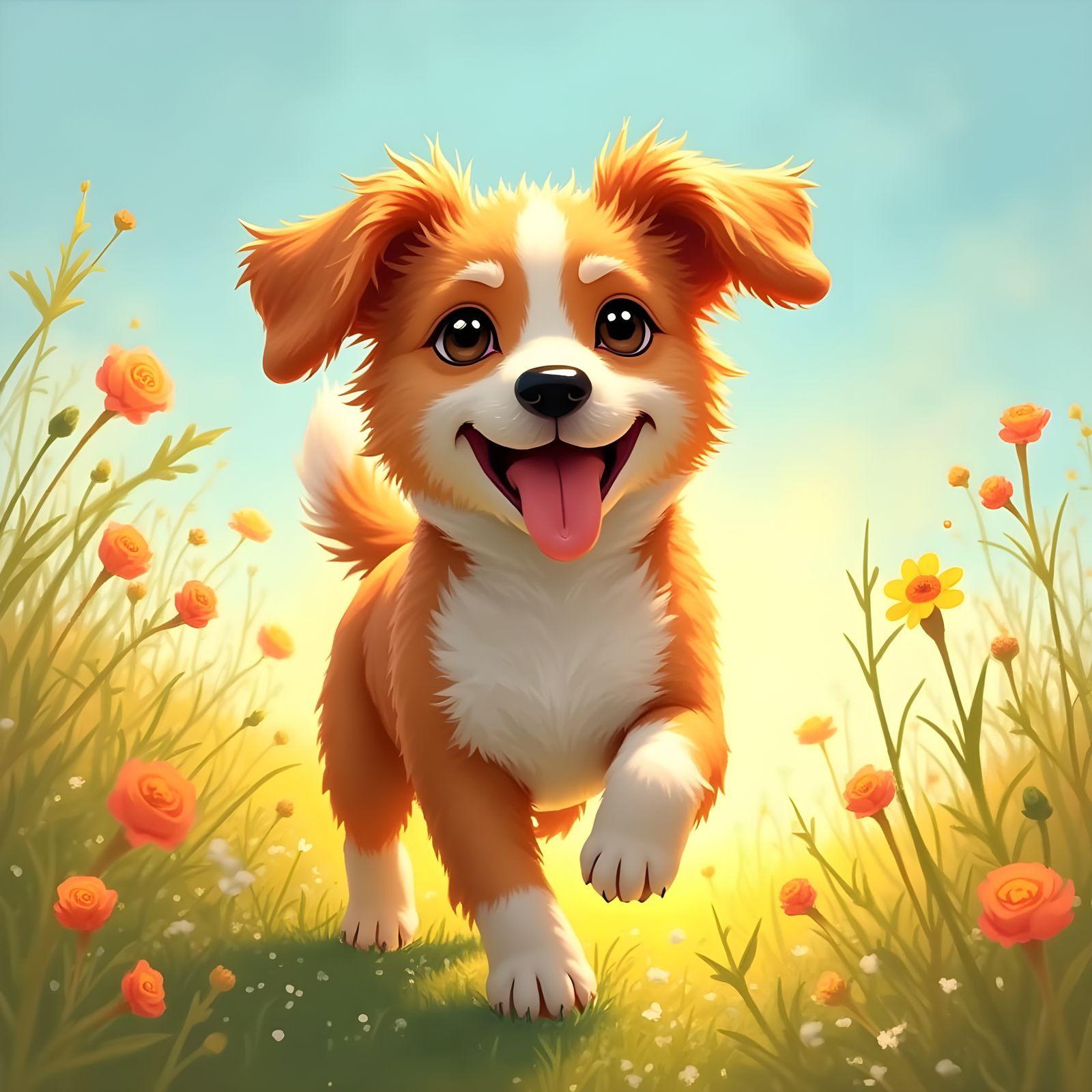 Laughing Dog Cartoon Illustration