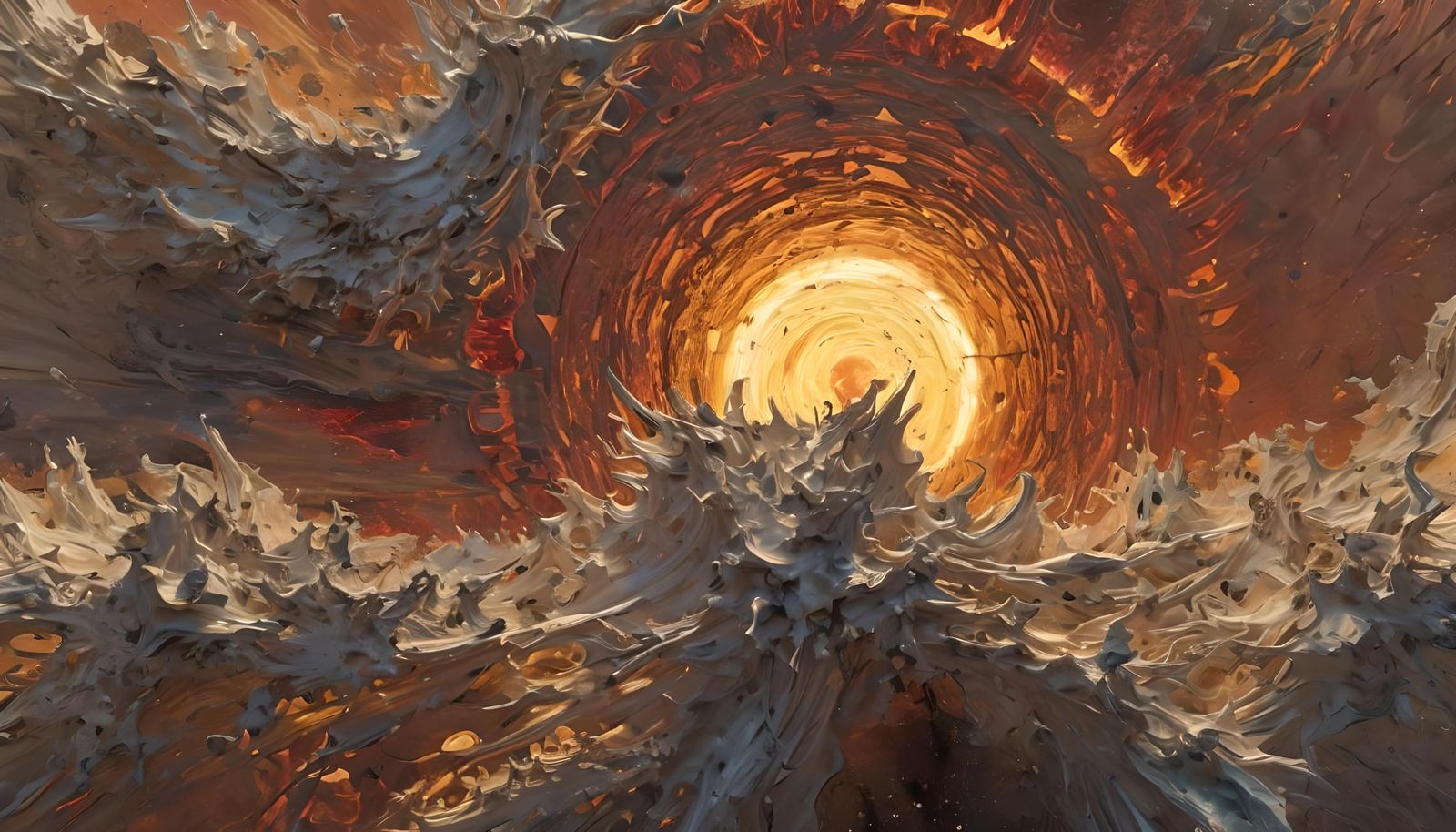 Impasto Sun Eruption in Cosmic Style