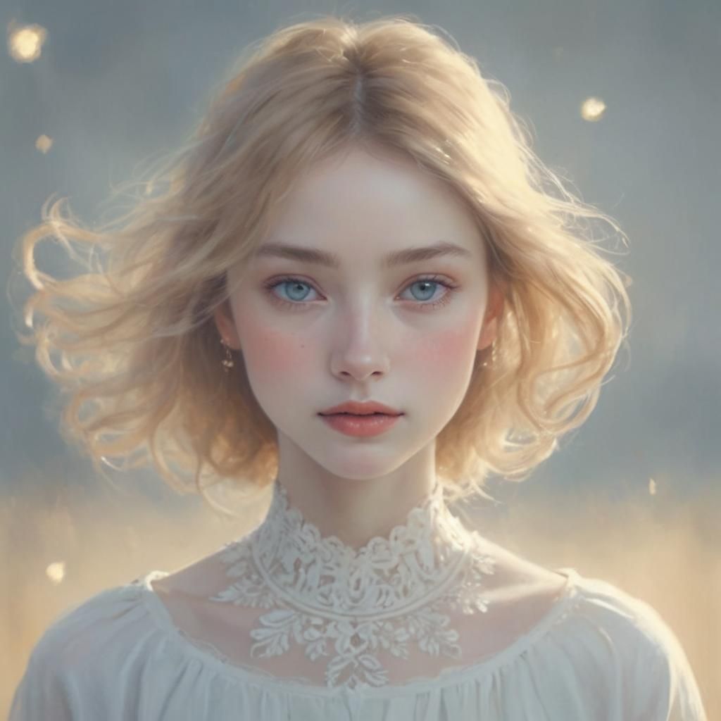 Ethereal Portrait in Impressionistic Style