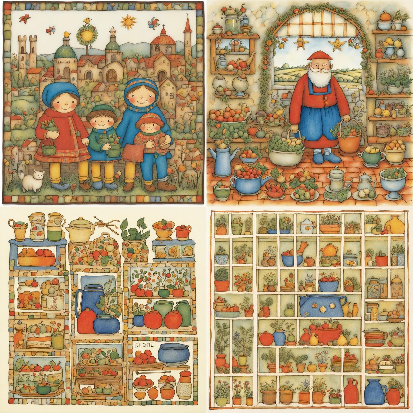 Whimsical Folk Art Illustration of a Young Celebrant