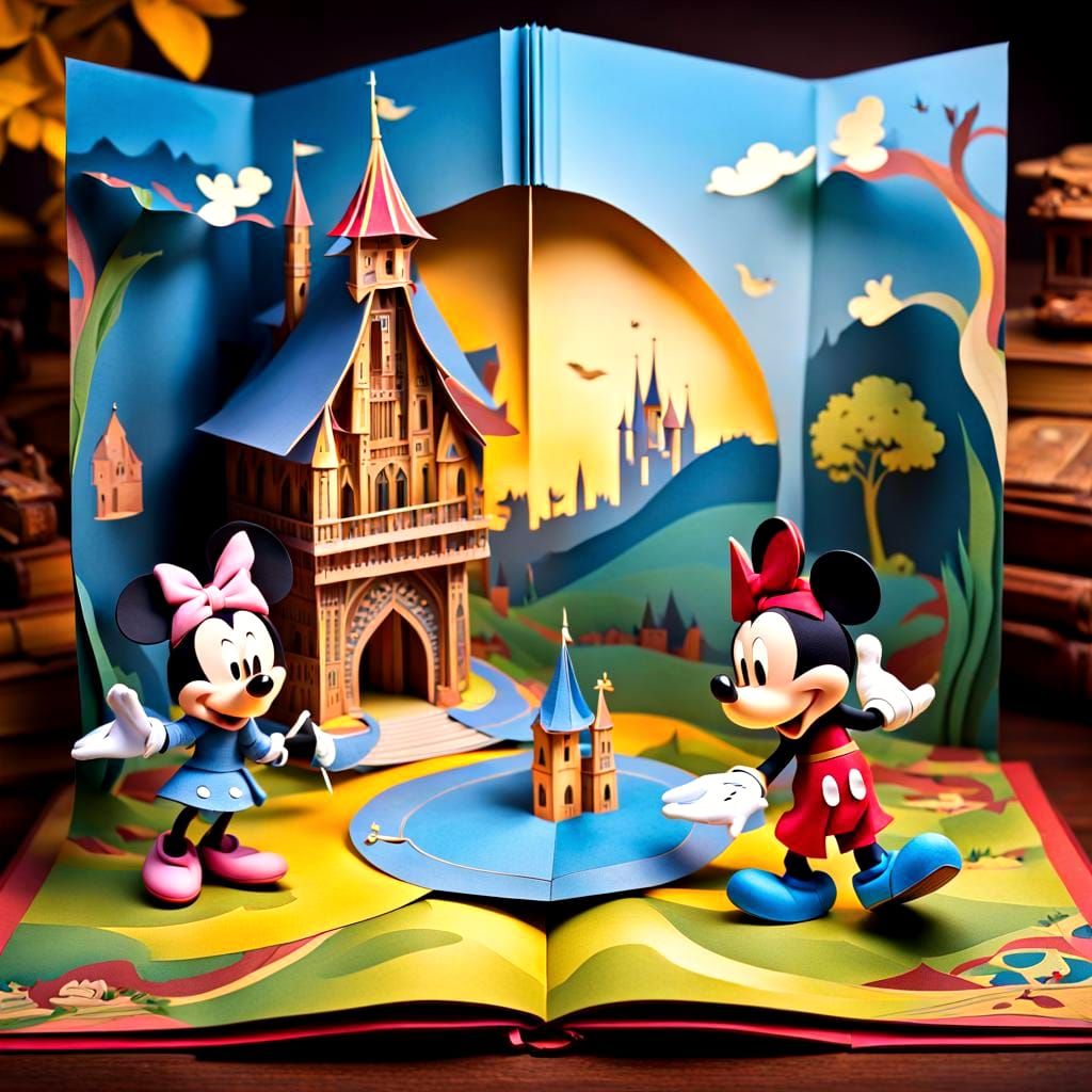 Chikdren Pop-up Book of Mickey Mouse and Minnie Mouse
