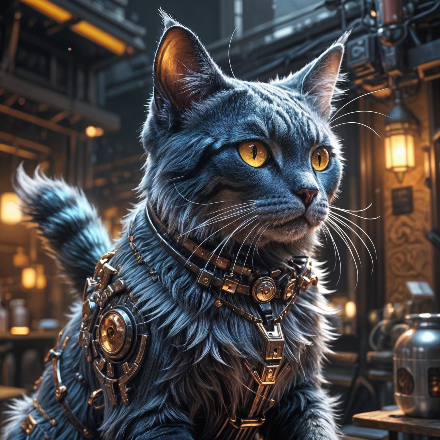 Anime-Inspired 3D Cat Portrait with Vibrant Colors and Ultra...