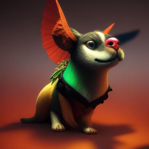 Photorealistic 3D Ginger Princess with Crimson Dress