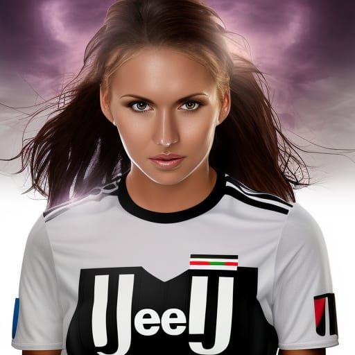 Juventus Women's Soccer: Detailed Matte Painting