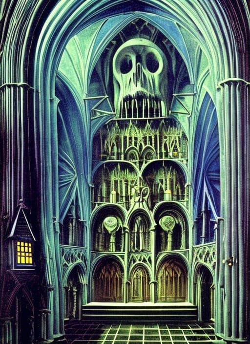 Tardis Cathedral: Medieval Monastery Fantasy Art