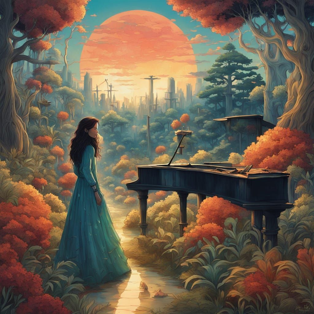 Surreal Sunset Goddess Unites with Nature in Bio Art