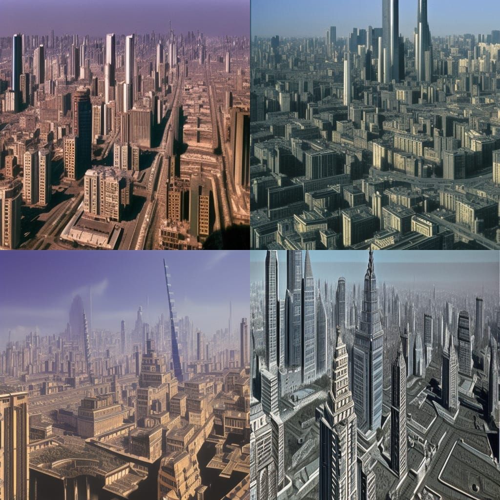 Futuristic Paris Skyscrapers in Detailed Matte Painting