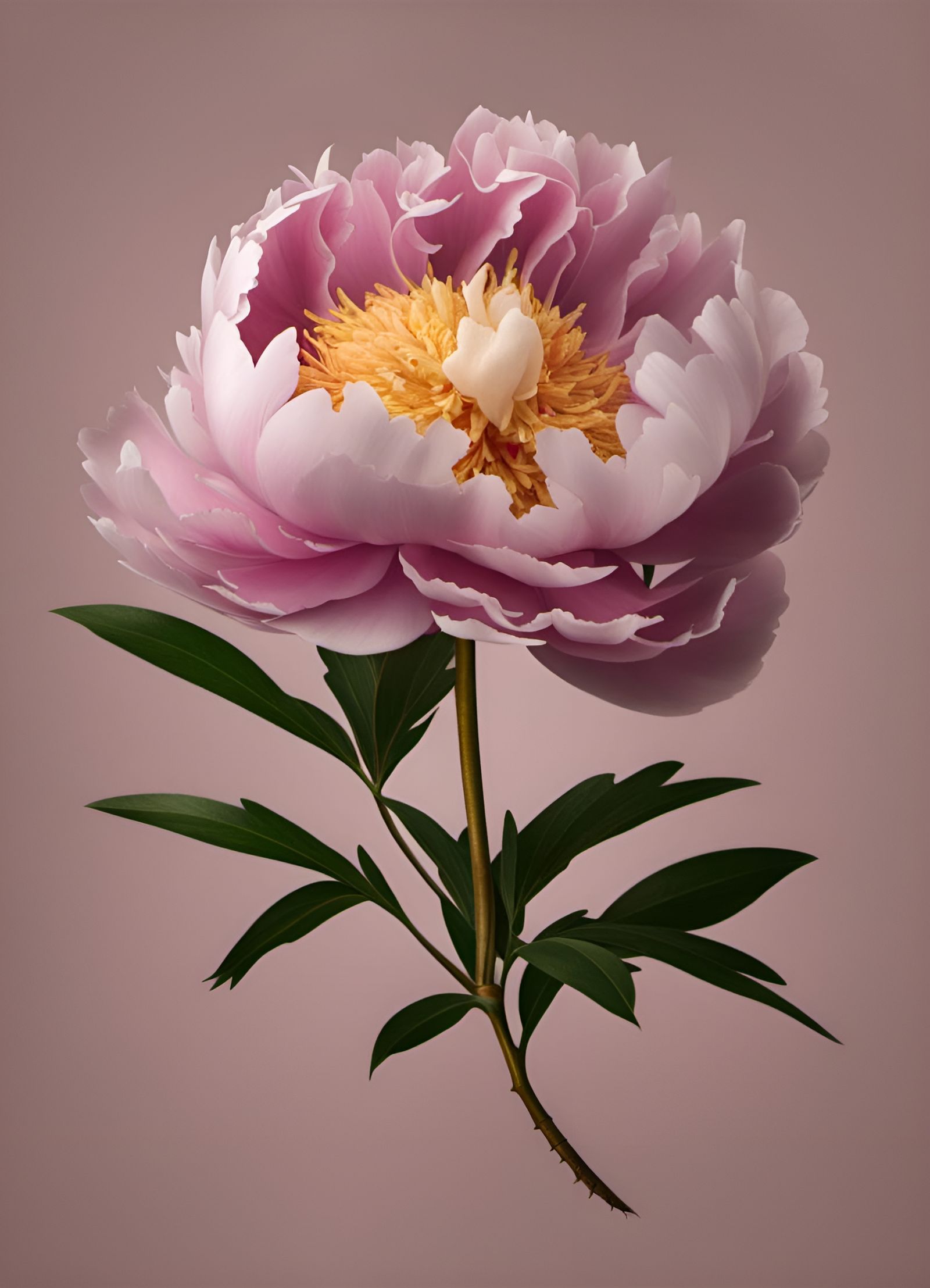 Peony Flower in Chiaroscuro Lighting