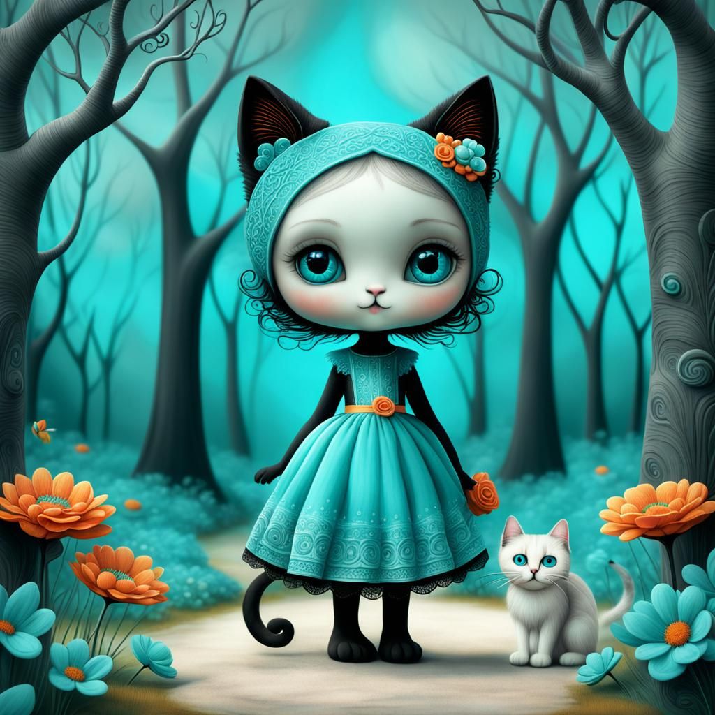 Whimsical Cartoon Character in Ceccoli Style