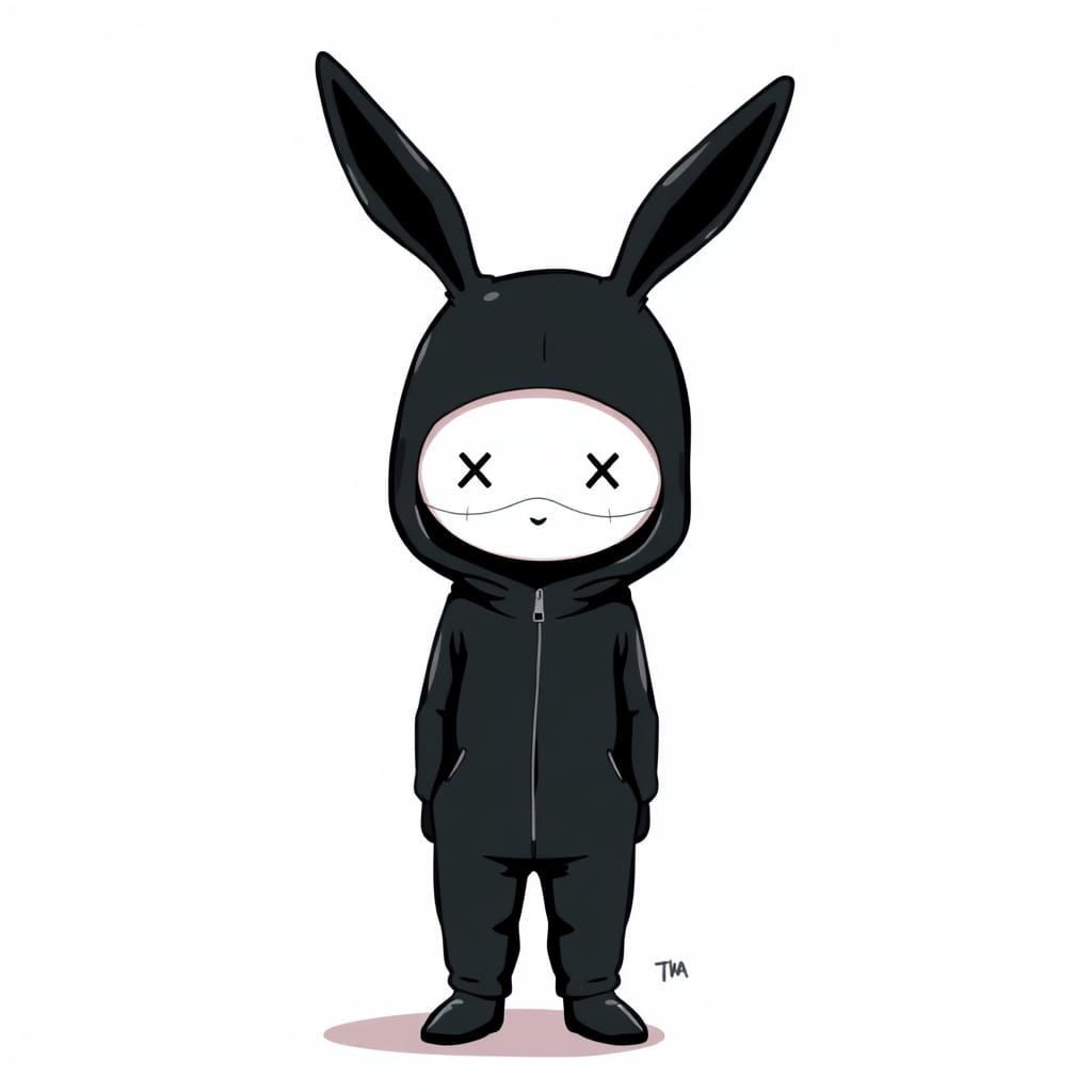 Mysterious Figure in Japanese Streetwear Style