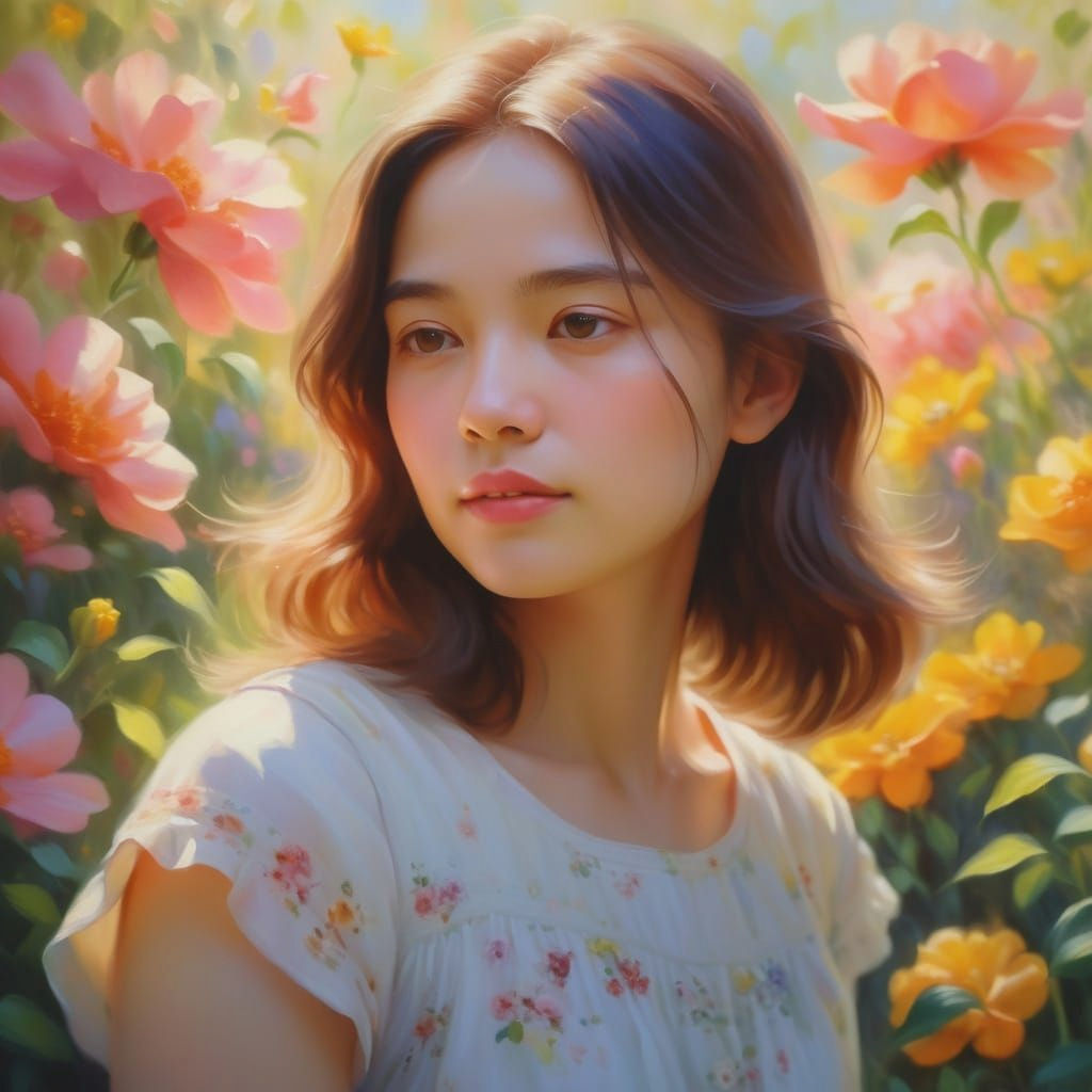 Colorful AI-Generated Flower Garden