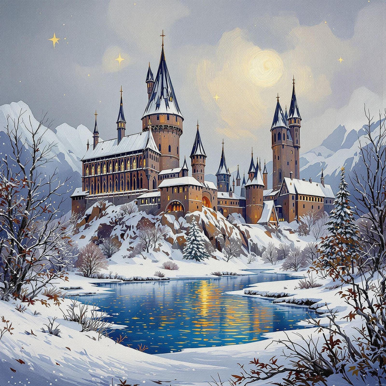 Hogwarts Castle Transformed by Winter Wonderland