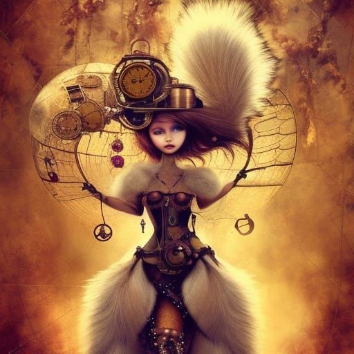 Steampunk Squirrel Girl Fantasycore Artwork